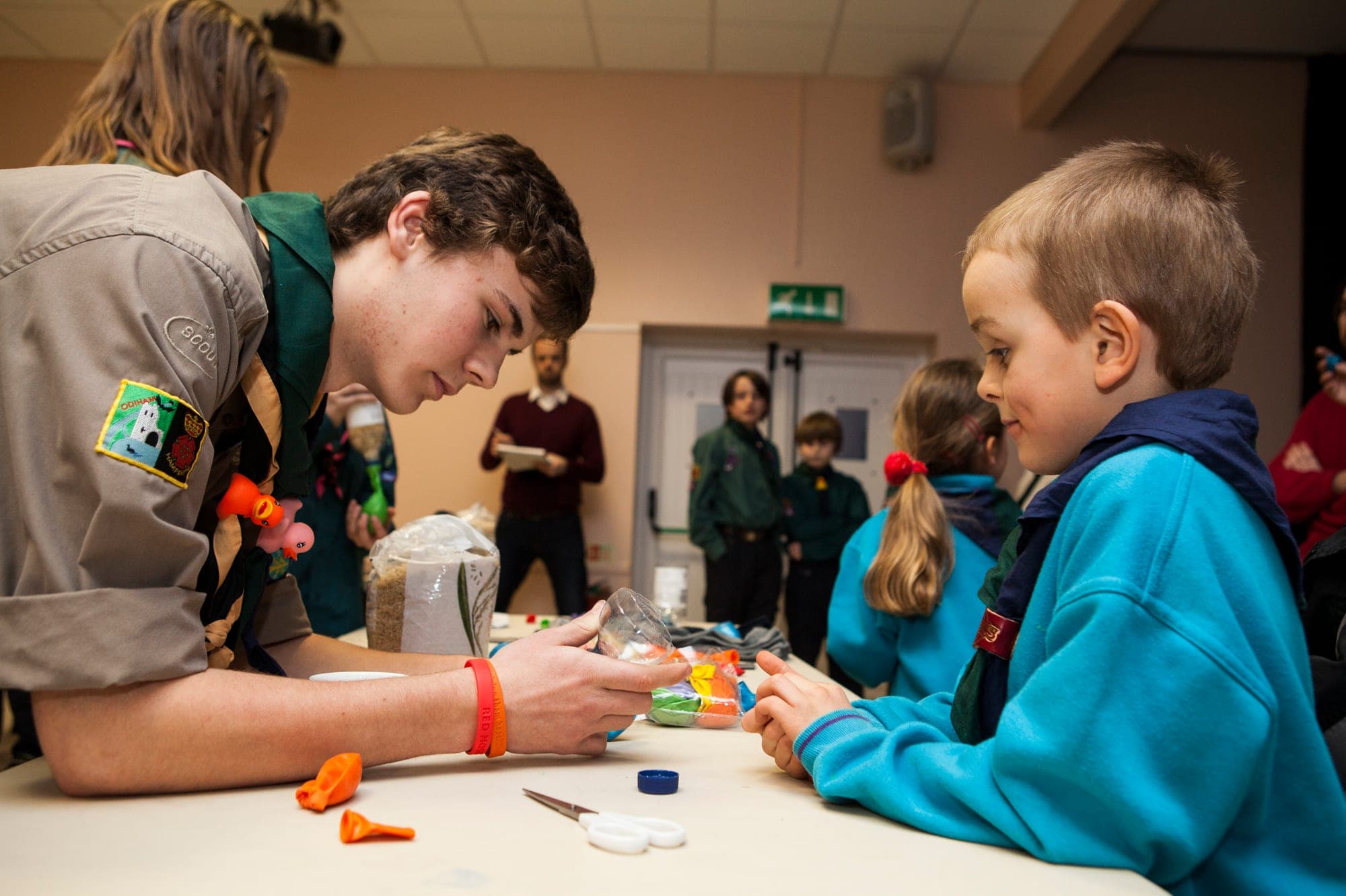 Beaver Scout with their young leader