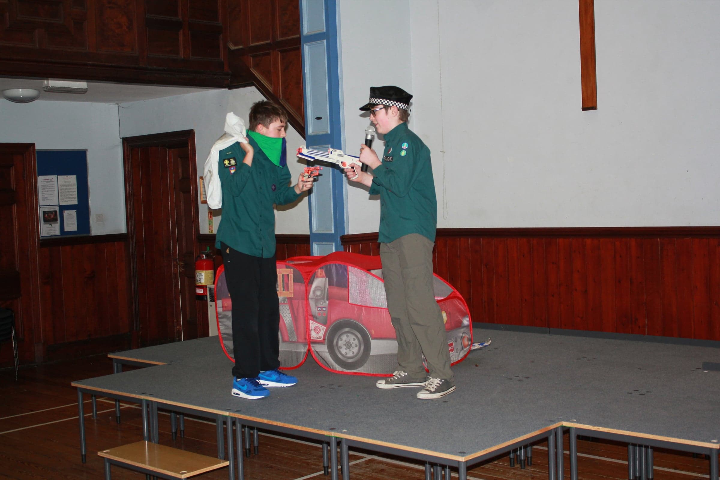 “Cops and robbers” on stage at the Gang Show.
