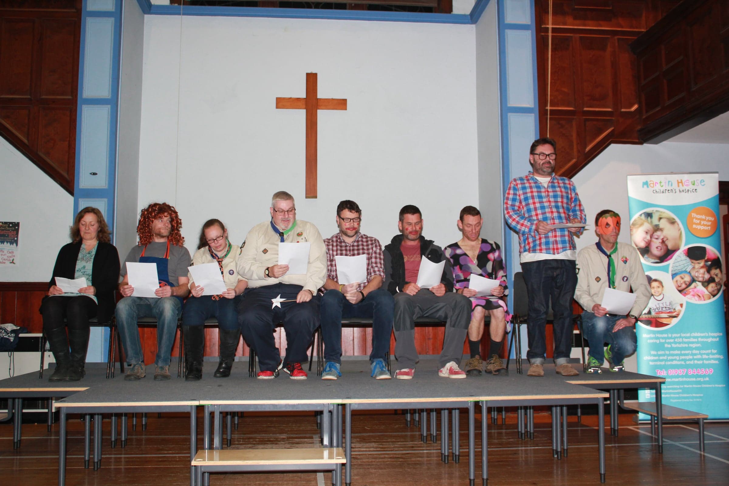 The team lined up at the Gang Show.