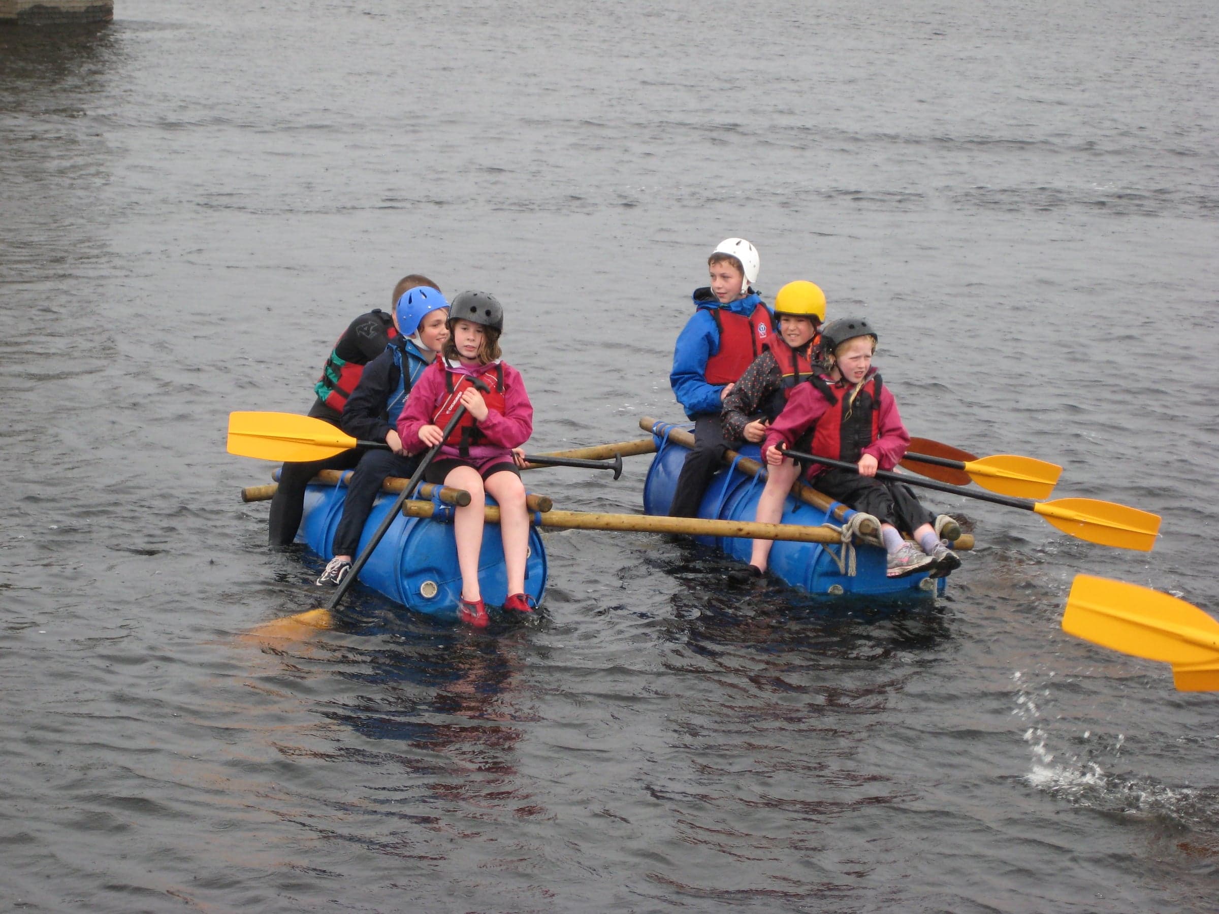 Paddling out on the water.