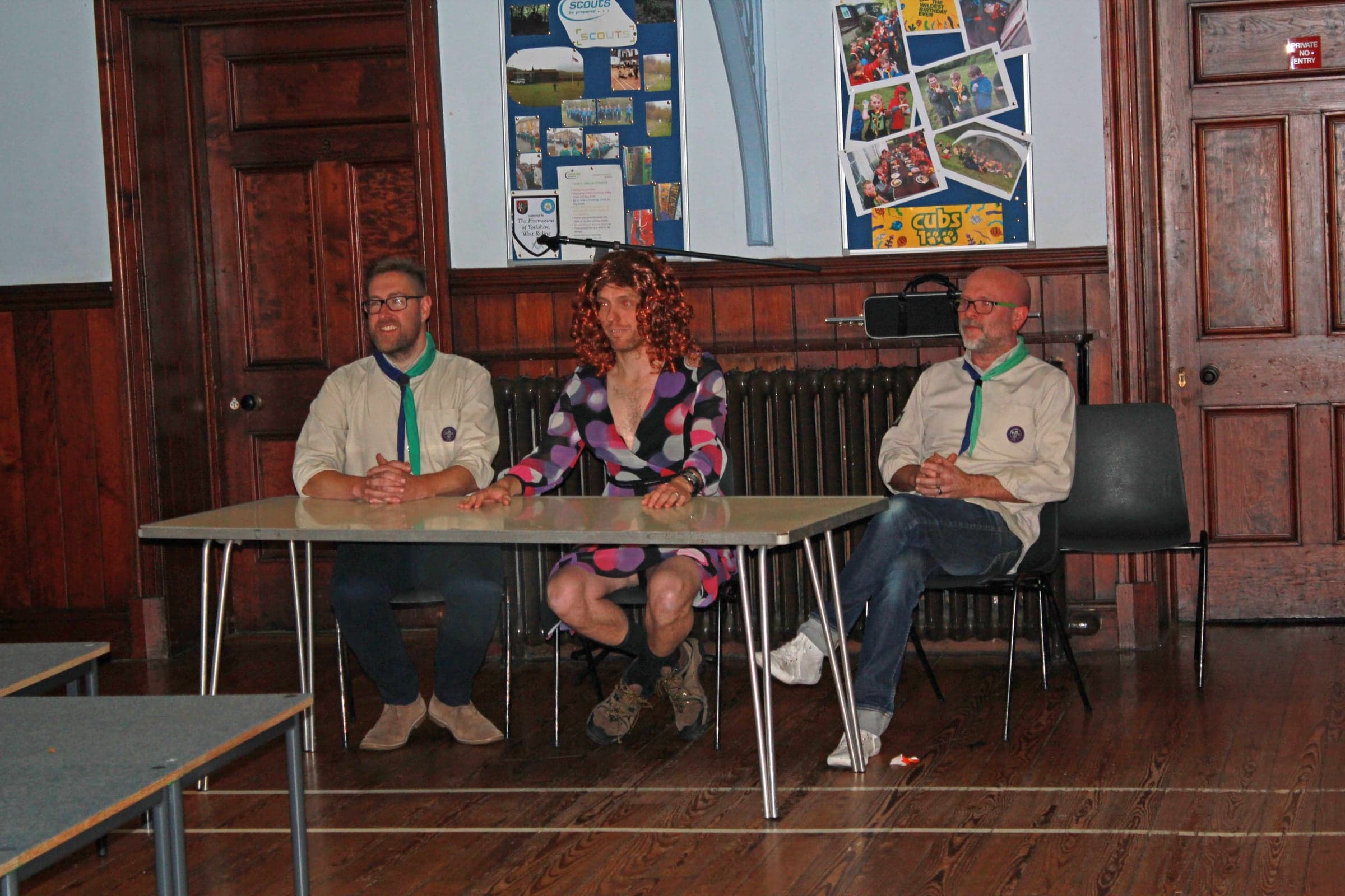 The judges at the Gang Show talent contest.